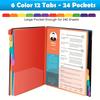 1pc Colorful Label A4 Folder with Monthly Dividers - Document Organizer, suitable for schools, offices and homes - Color-coded