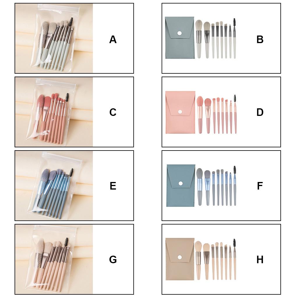 8 Pieces Makeup Brushes with Plastic Handle Waterproof Powder Foundation Make Up Eye Shadow Kit Brush Cosmetics Travel