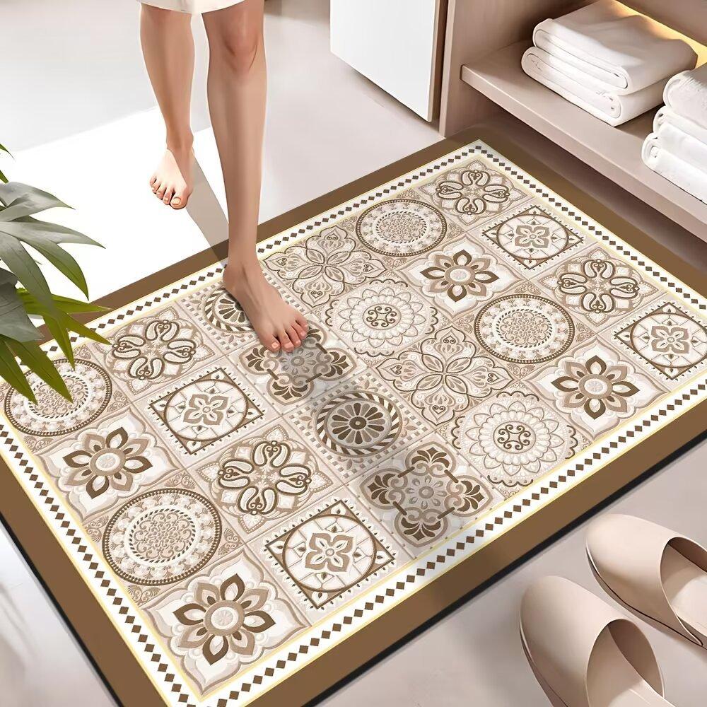 American-Style Bathroom Diatomaceous Earth Soft Mat Entrance Doormat for Bathroom Entrance Wash Basin Toilet Door Mat