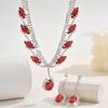 Crystal Necklace Earrings for Women Water Drop Pendant Wedding Bride Jewelry Accessories