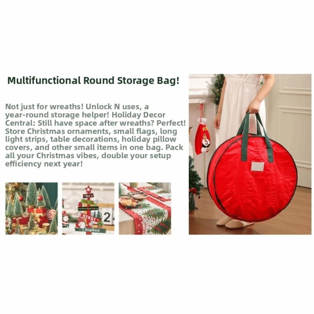 Round Christmas Wreath Storage Bags Waterproof Dustproof Garland Bags Durable Storage Bag