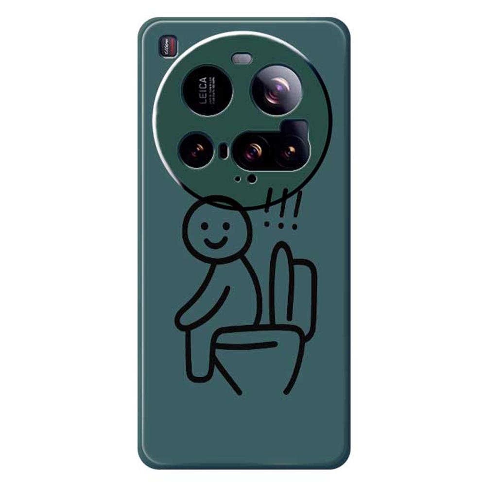 For Xiaomi 15 Ultra Case Stickman Toilet Pattern Printing Straight Edge TPU Phone Back Cover