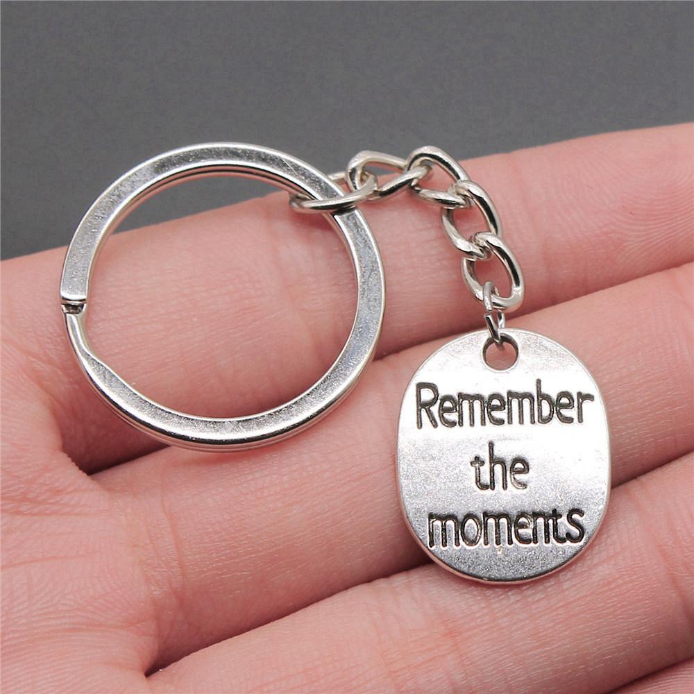 28mm Key Ring Text Tags Friendship Minimalist Jewelry Components QY049