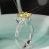 Graceful Wedding Ring Lady Bright Yellow Crystal Accessories for Women Fashion Aesthetic Jewelry for Engagement Party
