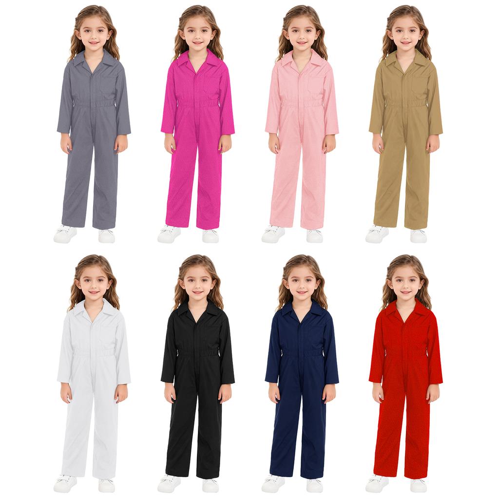 Copii Băieți Moda Mecanic Salopetă Mânecă lungă Fermoar Salopetă în față Costum Cosplay Combi