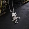 Industry Stainless Steel Punk Metal Pendant Choker Man Necklace Birthday Present Robot Necklace