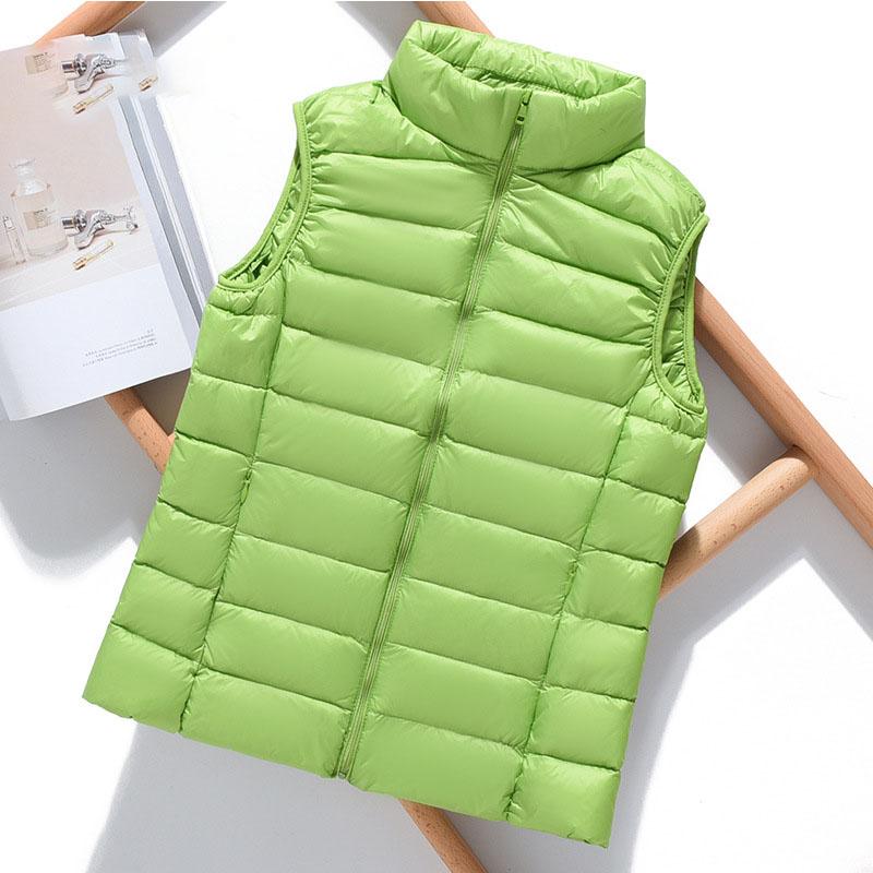 Thin Down Vest for Women Short Style Stand Collar Slim Fit Vest Autumn and Winter New Style Down Waistcoat Large Size Vest