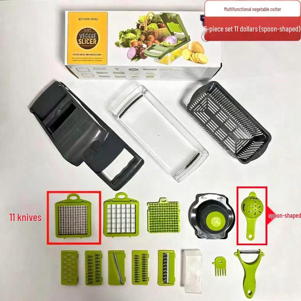 Multi-functional Vegetable Cutter & Potato Peeler Set: Slicer, Shredder, Dicer, Grater, Kitchen Gadget.