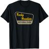 Rocky Mountain Nationalpark Retro Zweifarbiges Schild T-Shirt