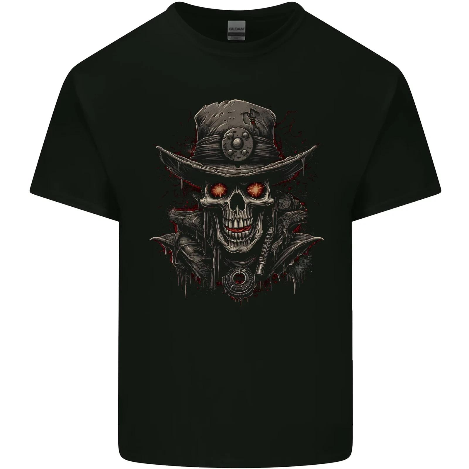 A Heavy Metal Skull Cowboy Demon Evil Kids T-Shirt Childrens M