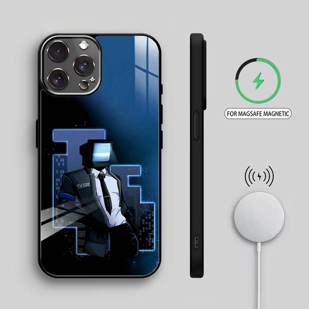 S-Skibidi Toilet T-TV M-Man    Phone Case For iPhone17,16,15,14,13,12,11 Plus,Pro Max Magnetic For Magsafe Wireless Charging