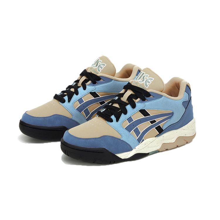 Asics Gel-Fuse Fabric Synthetic Leather Retro Versatile Low-Top Lifestyle Casual Shoes Unisex Sneaker Khaki Blue 1203A530-200