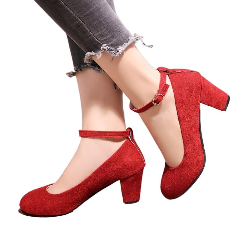 Spring Autumn New Suede Women's Shoes Fashion buckle antislip footwear Shallow mouth Comfort Single shoes Ladies casual pumps