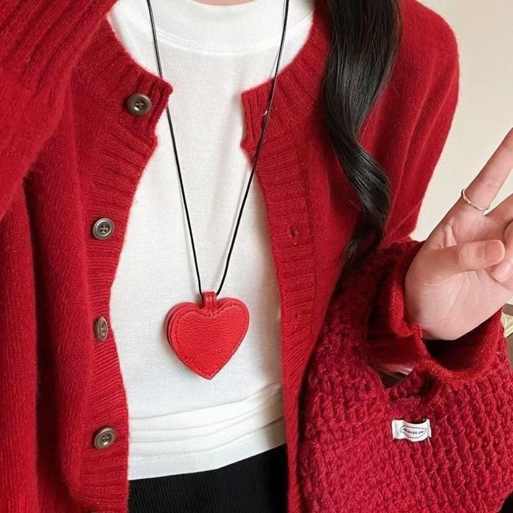 Sunglasses Storage Pu Leather Lanyard Glasses Clip Anti-lost Sunglasses Pendant  Outdoor