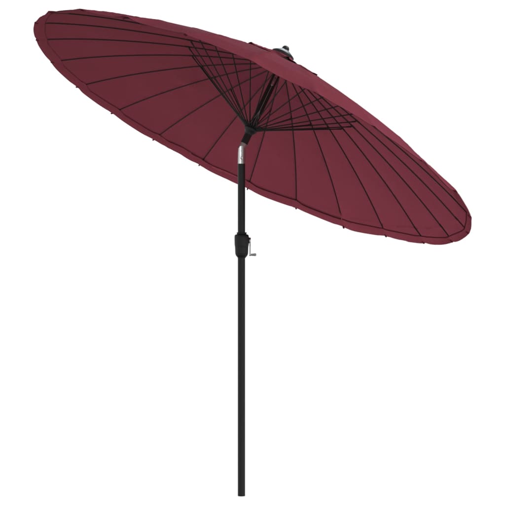270 cm Aluminum Mast Sun Umbrella in Burgundy Red