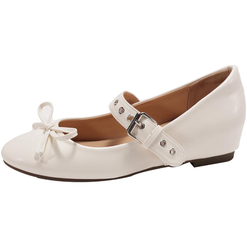 

Fairy feeling full of butterflies Mary Jane law try 2025 spring new casual fashion high-end one-word strap shoes 40 білий