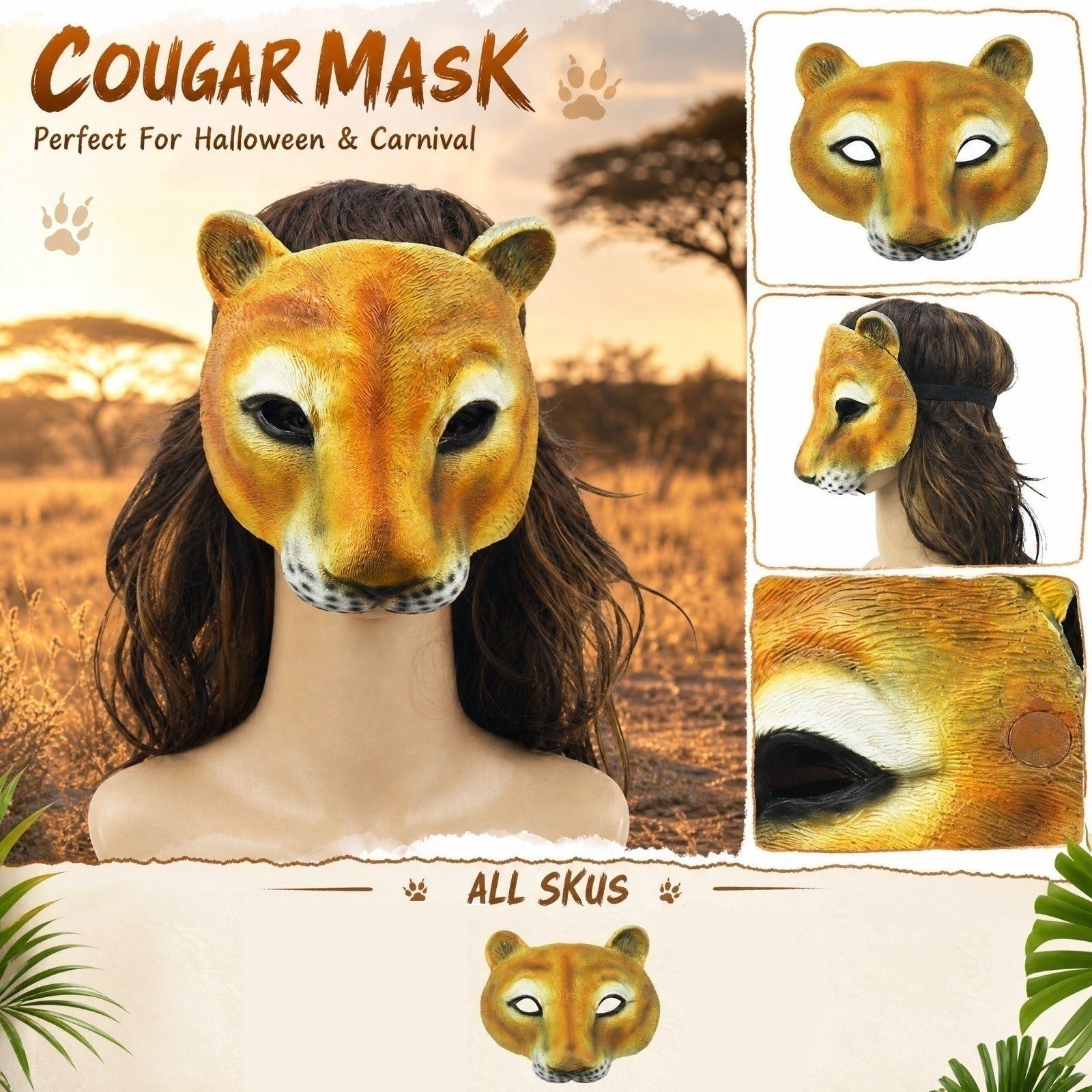 for Halloween Party - Adult Animal Face Costume Accessory One Size коричневый