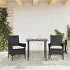 VidaXL Set of 2 Garden Chairs with Cushions, Seats with Armrests, Armchairs with Backrest, Patio Furniture, 368108