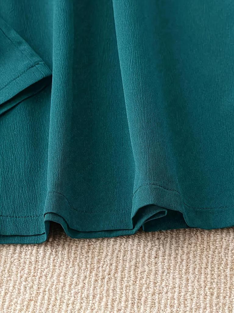 European Summer Solid Color Wide Leg Pants - Plus Size, Slimming, Versatile, Casual Retro Design