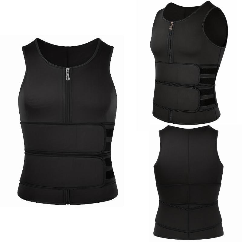 Men Double Belt Vest Waist Trainer Sweat Body Shaper Sports Slimming Waist Trimmer