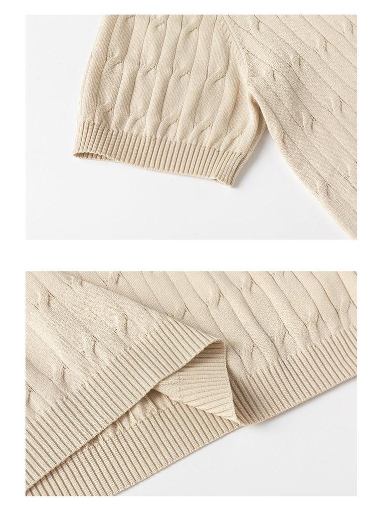 Summer 2026 Men's Loose Japanese Style Knitwear - Short Sleeve Trendy Design