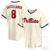 Embroidered Baseball Jersey Philadelphia Phillies 8 Castellanos Unisex Cap Fans Fall Winter Wear
