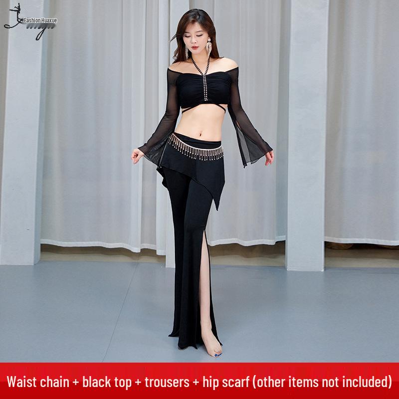 Belly Dance 2025 Women's Long Pants Set - Sexy Spring/Summer Oriental Dance Practice & Performance Costume for Beginners