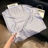 71Cm New Chinese Simulation Silk Square Scarf Soft and Skin-friendly Ink Flower Rhyme Printing Silk Scarf Neck Sunscreen Small Scarf