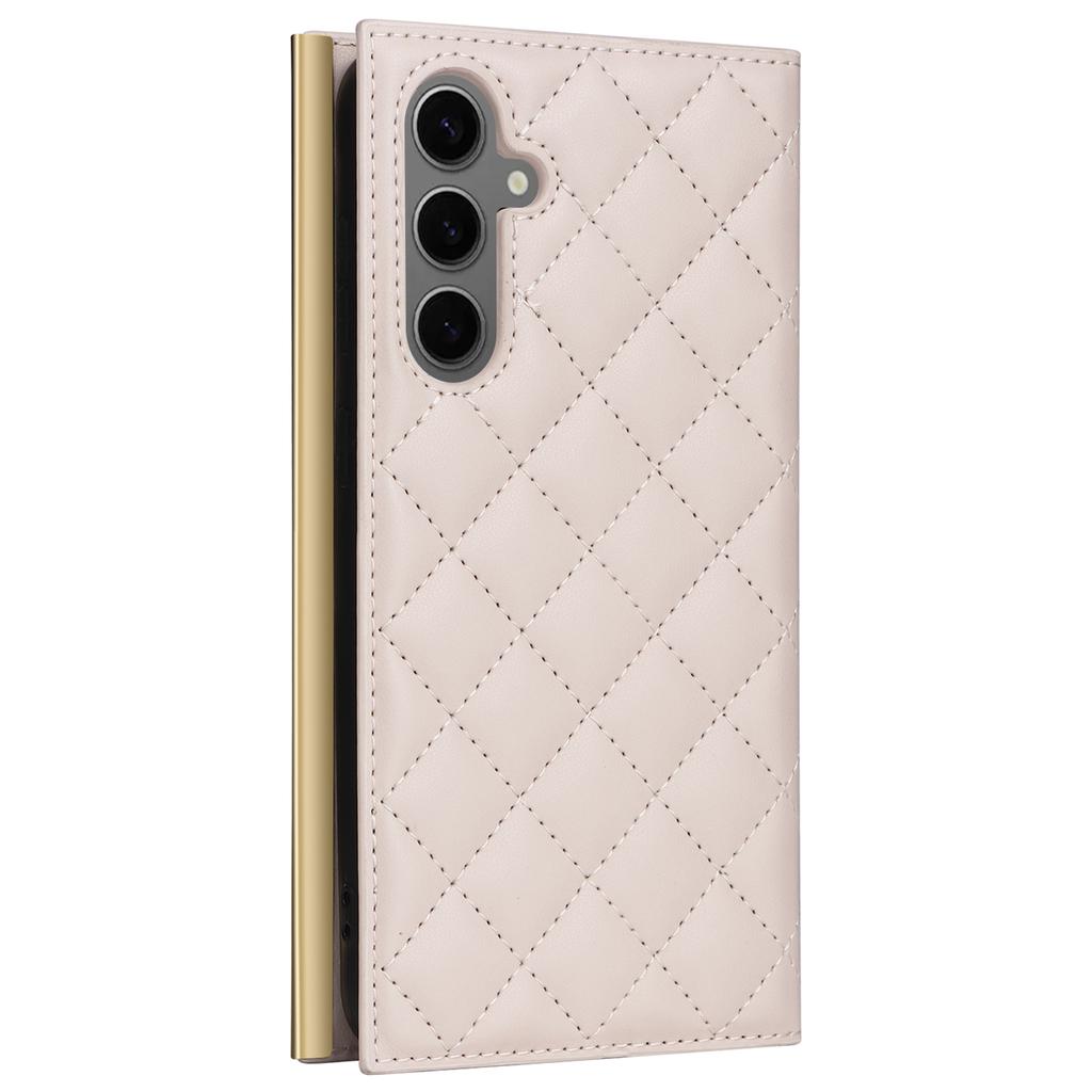 Etui do Samsung Galaxy S24+ z przyssawką, portfel ze skóry PU, pokrowiec na telefon z paskami