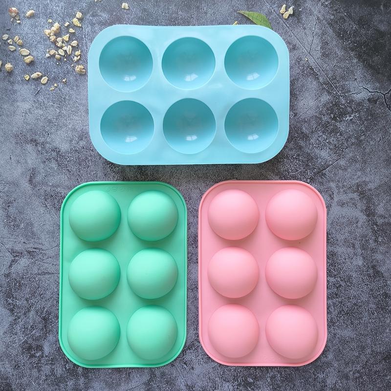 Half Sphere Silicone Chocolate Mold 6 Hole Non-Stick Food Grade Mould for Hot Cocoa Bomb Home Baking Dessert DIY