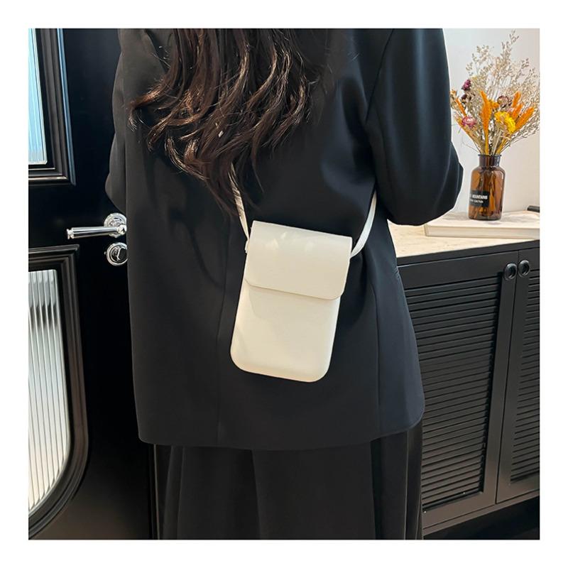 Candy Color Saddle Faux Leather Bag Sweet Small Square Phone Purse for Women CLE
