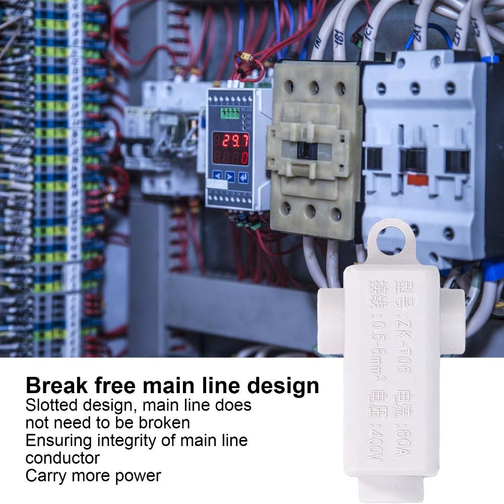 10Pcs ZK T06 Wire Connector 400V 60A Inline Junction Connector Box Terminal Block Set  Electrical