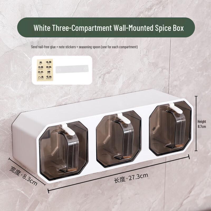 ZISIZ Wall-Mount Kitchen Seasoning Jars