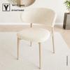 2026 Thickened Teddy Fleece Horn Button Chair Cover for C-Shaped Backrest - Retro Light Luxury Protector