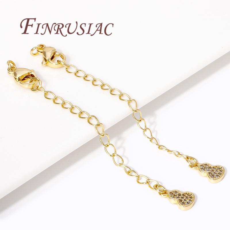 18K Gold Plated Connectors For Jewelry,Extension Extender Tail Chains with Lobster Clasps For Jewelry,DIY Bracelets Accessories