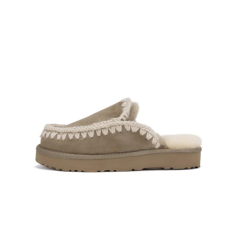 

Lazy people like to keep warm in autumn and winter, fur integrated bag head, fluffy slippers, women s half drag outside wear 40