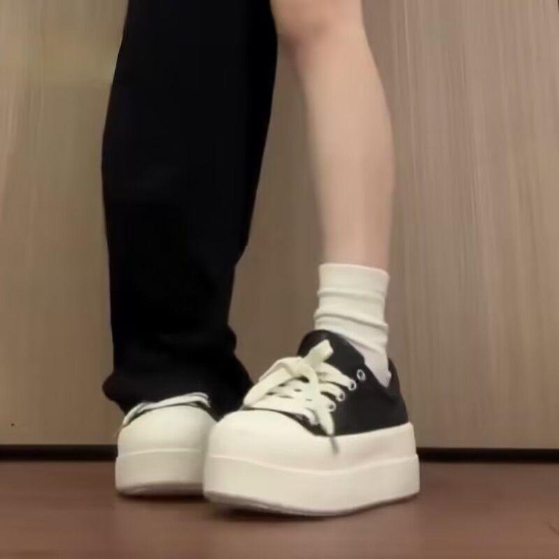 Big head thick-soled muffin autumn and winter new heightening casual versatile sports lightweight board shoes