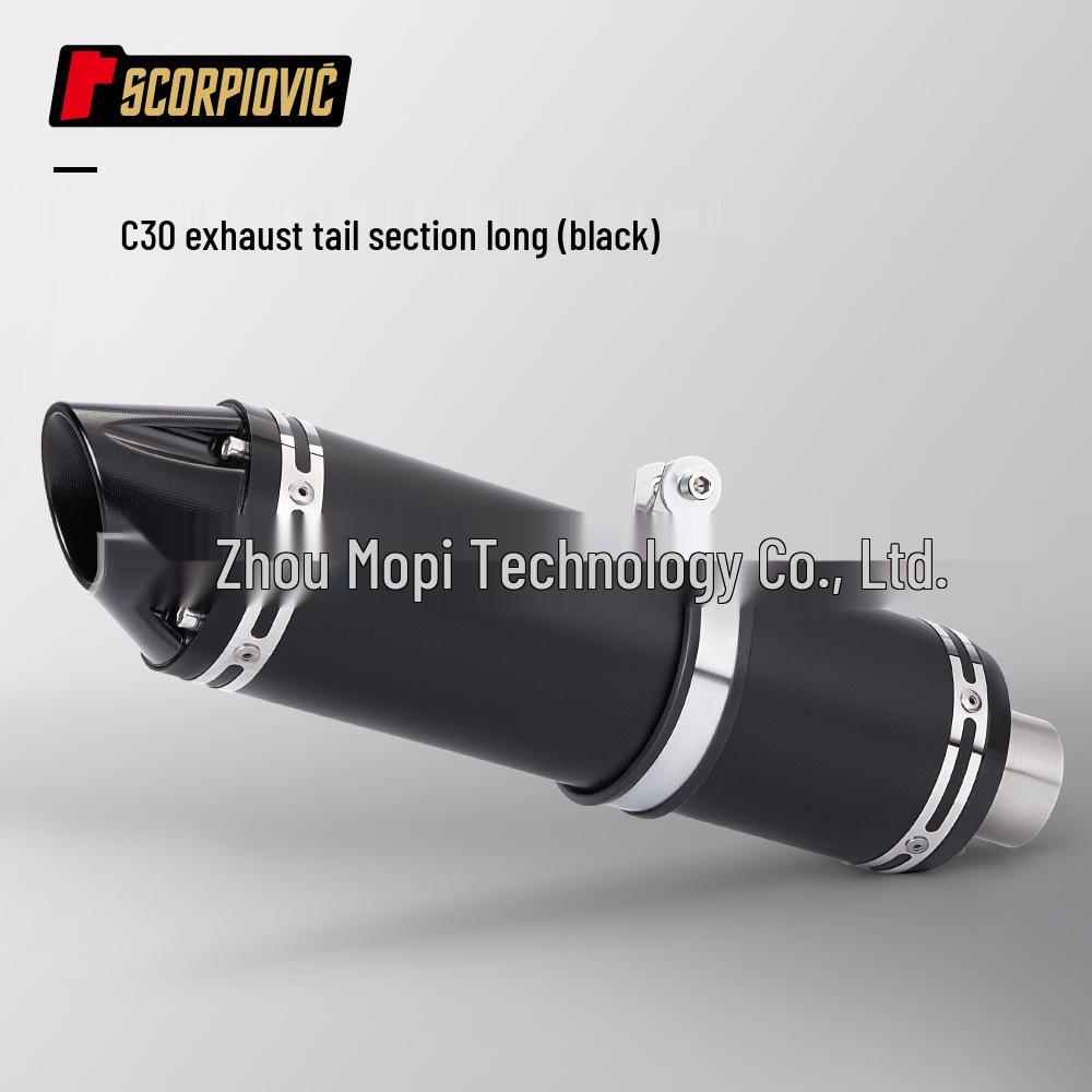 Carbon Fiber Exhaust Pipe for Z400 450SR - SC Mid-Rear Single Swingarm, Long/Short Styles