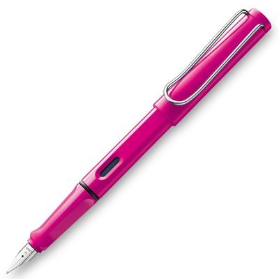 Lamy Caneta de Tinteiro F Ponta Fina Safari Rosa Produto Genuíno Importado L13P-F