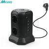 Tower Power Strip Vertical Surge Protection EU Outlets Plug Socket with USB Switch Overload Protector 2m Extension Cord
