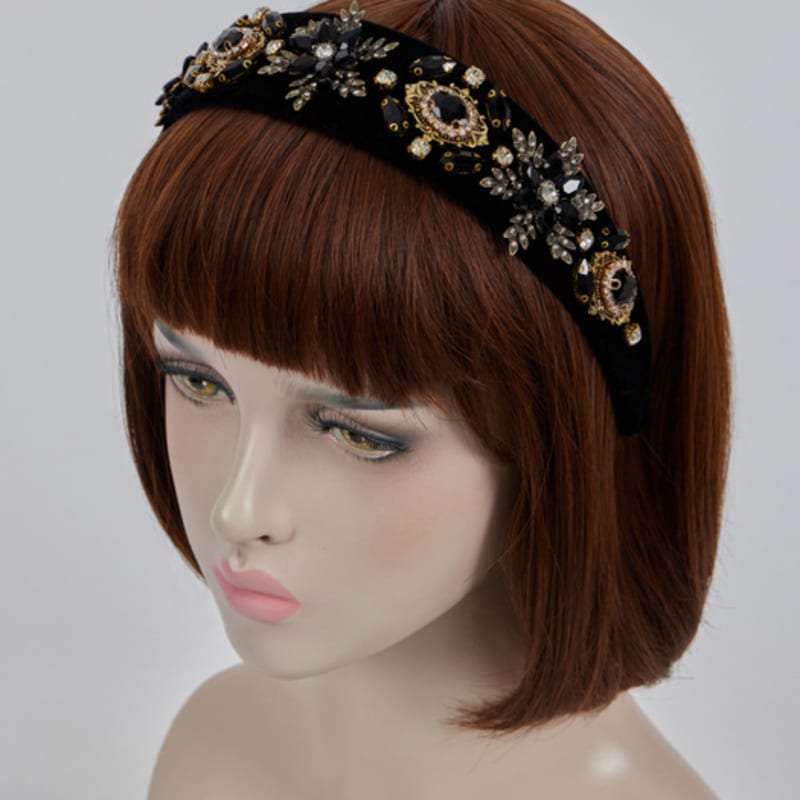 LALA Velvet Wide Jewel Hairband