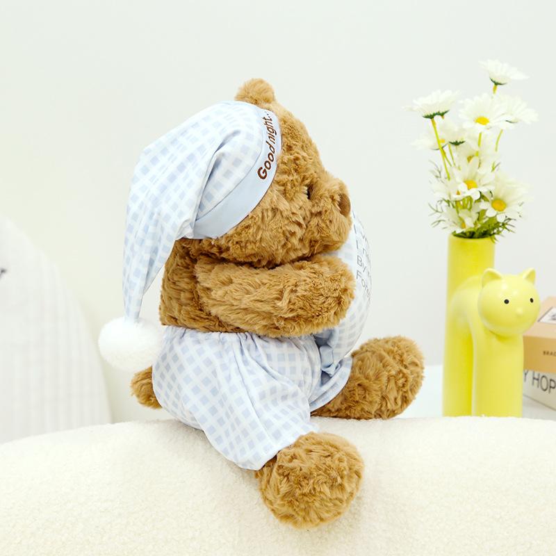 Heartwarming Duo Pajamas Teddy Bear Plush Toys Valentine's Day Gift for Girls Sleeping Pillow Birthday Bear