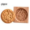 DIY Holiday Biscuit Cutters Woodland Animal Cookie Mold, Durable Wooden with 3D Relief Rustic Party Favors Patterns Cutter, Handmade Decorative Stamps