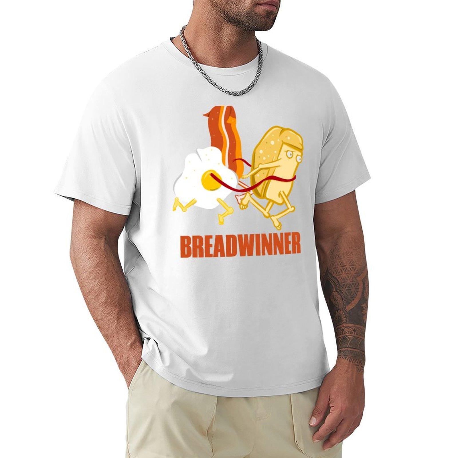 Breadwinner funny cartoon TShirt basketball graphic tees cheap stuff mens clothes S
