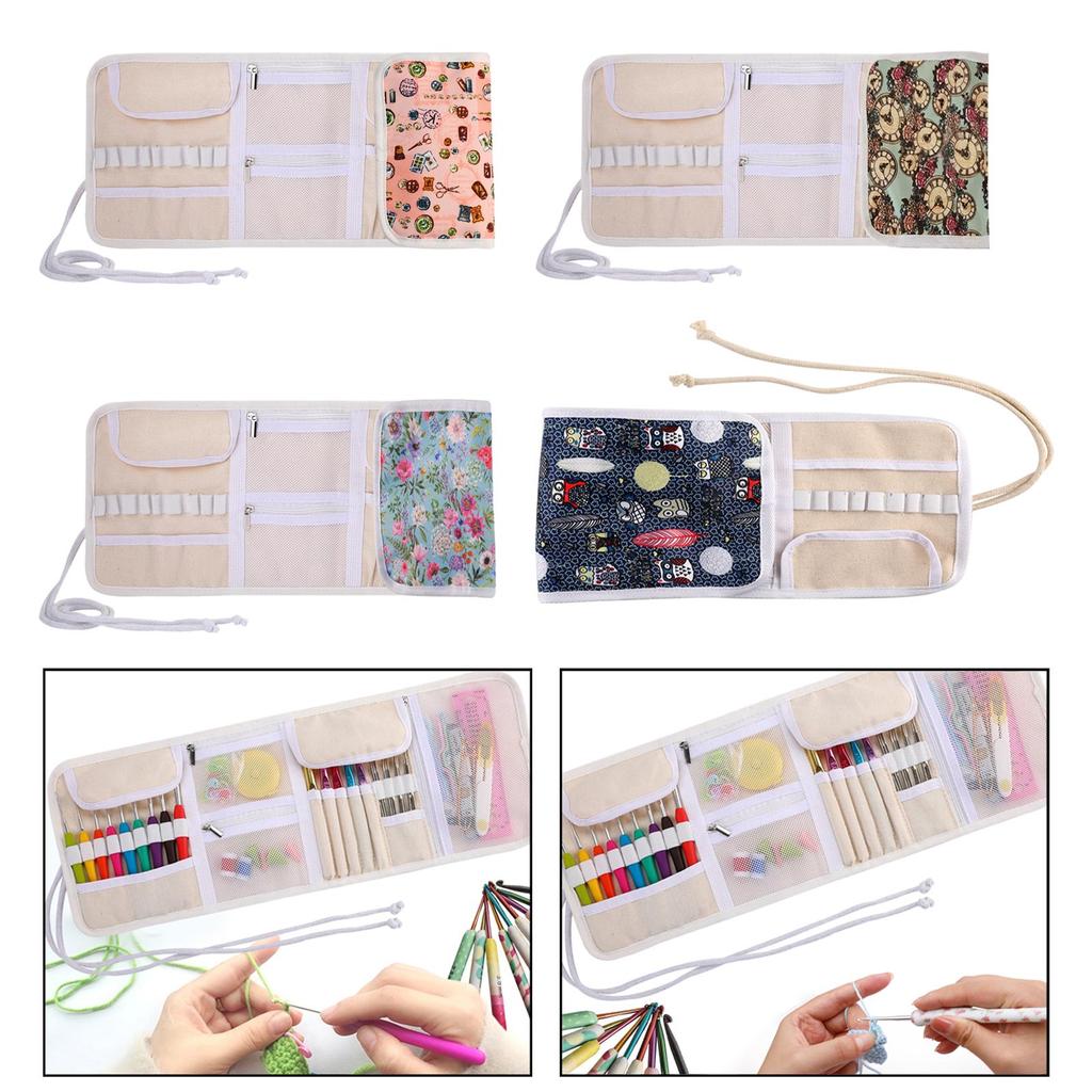 Knitting Needle Storage Bag Crochet Hook Case for Knitting Lovers Traveling