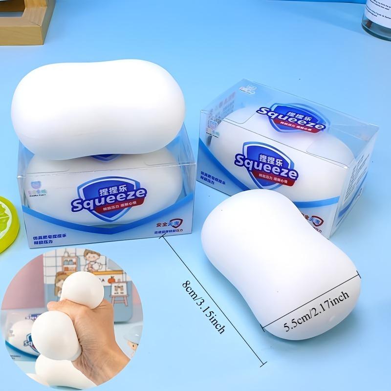 New Squishy Soap Stress-Relieving Fidget Toy Soft Simulated Soap Squeeze Toy Anti-Stress Slow Rebound Relaxing Toy Friend Gifts