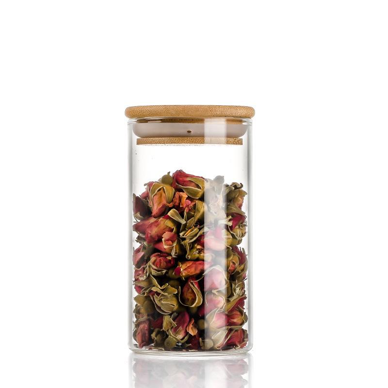 Food Grade Glass Storage Jars with Lids - Tea and Grain Container Set