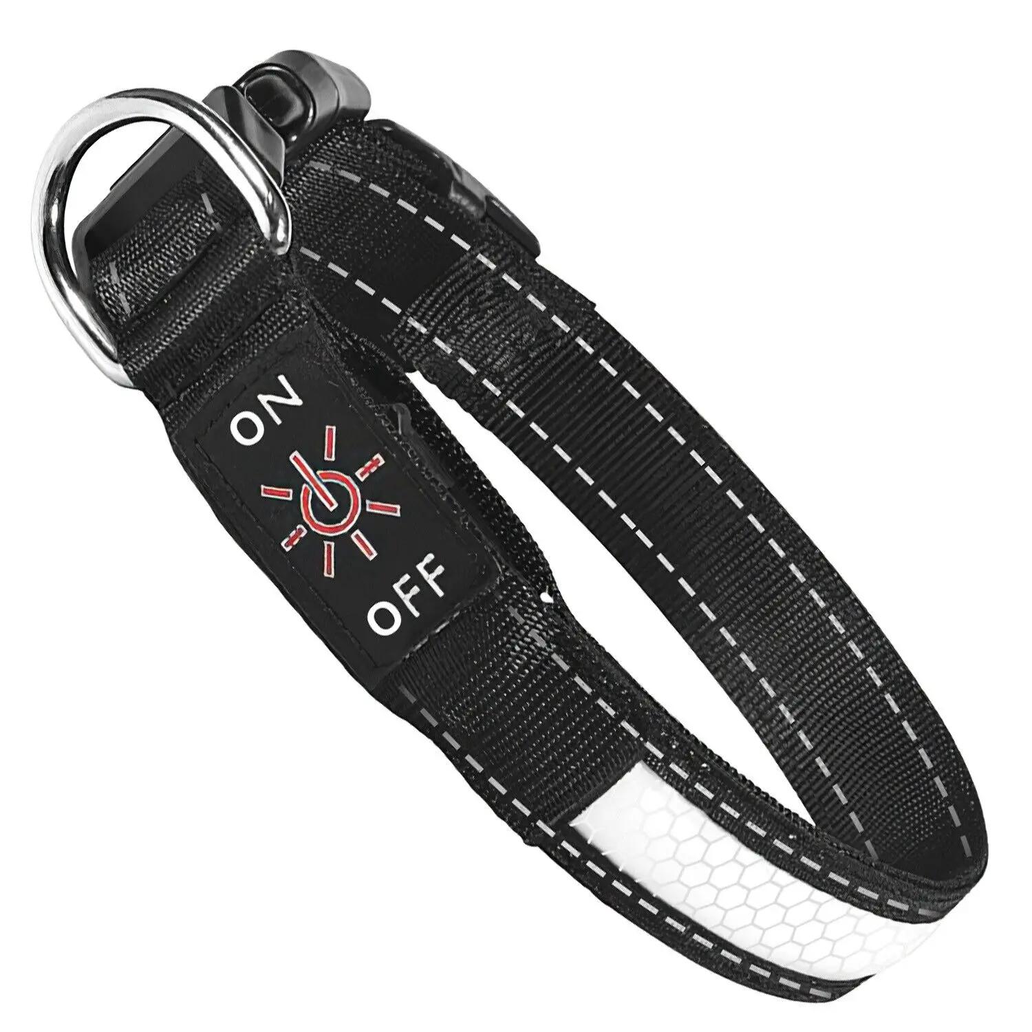 

Светодиодные светящиеся ошейники для собак, перезаряжаемые через USB, светящиеся ошейники для собак, 9 цветов света для безопасного выгула собак ночью, мигающие ошейники для домашних животных S (13.78-15.75in)