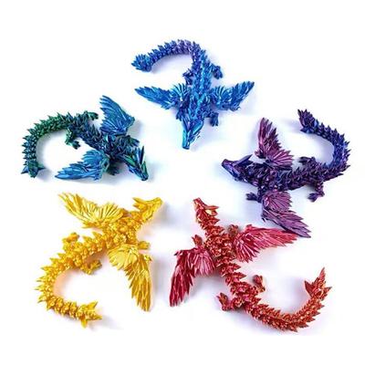 22Cm 3D Printed Conjoined Dragon Crystal Dragon Wings Ornaments Joints Can Move Dragon Rockery Fish Tank Landscaping Decoration