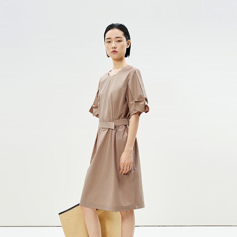 LESS 2025 Summer Mid-length Short-sleeved Dress